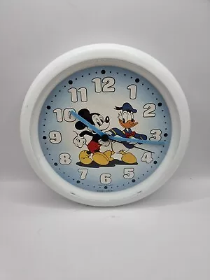 Rare Vintage Retro Disney Clock White Mickey Mouse Donald Duck Made In Germany • $12.45