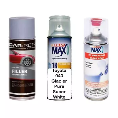 Auto Touch Up Paint For Toyota 040 Glacier Pure Super White Plus 2k Clear Coat & • $109.99