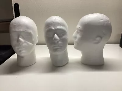 Lot 3 MALE MAN 11  Hard Styrofoam Head Form Display HAT Wig Sunglasses • $25