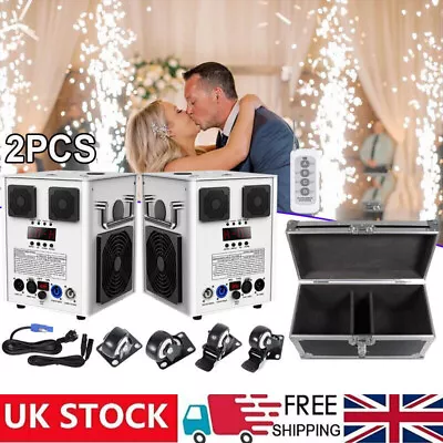 2XWhite Cold Spark Machine Firework Machine Wedding DJ Event Party W/Flight Case • £195.99