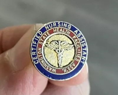 Vintage Washington State Certified Nurse Assistance CNA Pinback Lapel Pin • $8