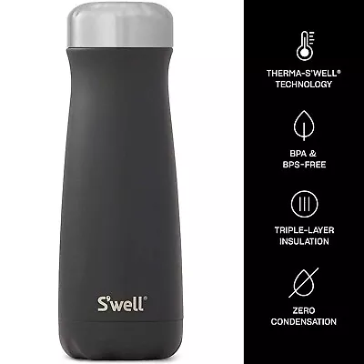 S'well Vacuum Triple-Insulated Steel Traveler Travel Mug Onyx 20 Oz • $31