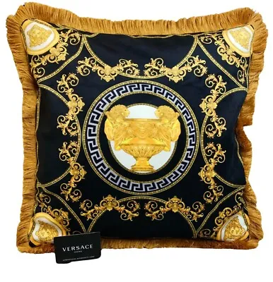 Versace Pillow Case Classic Rare Sold Out Pillow Case Beautiful Black Gold 20x20 • $225