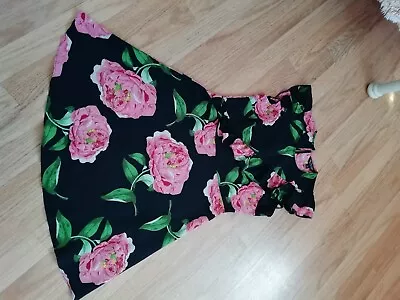 Miss Selfridge Black Floral Dress Size 10 • $4.97