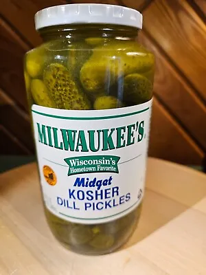 Milwaukee's Best MIDGET Kosher Dill Pickles (DISCONTINUED NAME)  NOS 32 Ounce • $28.99