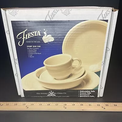 Fiesta Ware - Homer Laughlin - IVORY 5 Piece Place Setting New Open Box • $44.99