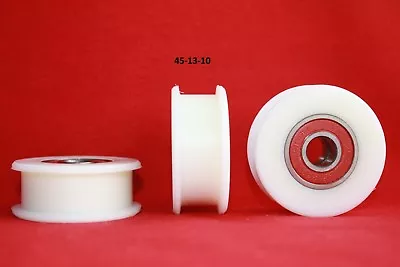 £11 • Buy 45mm Square Flat Nylon Pulley Idler Wheel, Ball Bearing Nylon Rollers 