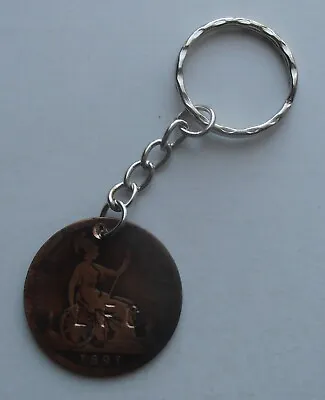 Launceston Fc Keyring. 1891 Penny Stamped With Lfc. Year Club Founded • £4.99