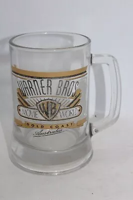 Warner Bros Movie World Gold Coast Australia Sturdy Glass Beer Pub Mug 05 Litre • $15.53