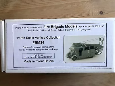 £70 • Buy Fire Brigade Models FBM34 1/48 Fordson Escape & Barton Pump Kit.