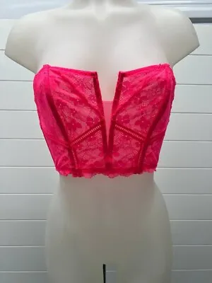 Victoria’s Secret Dream Angels Neon Hot Pink Bustier Corset Bra Top Size M (C75 • $6
