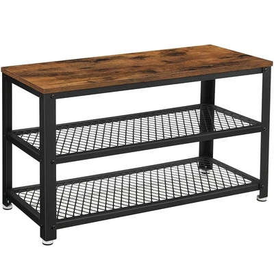 $109.95 • Buy VASAGLE Shoes Organiser Stand 3-Tier Shoe Rack Bench Shoes Storage Cabinet