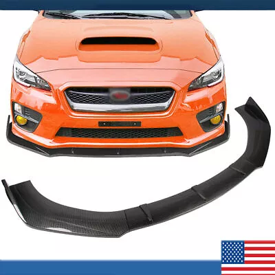 Universal Front Bumper Lip Splitter Chin Spoiler 3PC CFL Carbon Fiber Print PP • $49.49