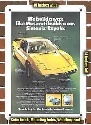 Metal Sign - 1973 Simoniz Royale Wax Maserati- 10x14 Inches • $24.61