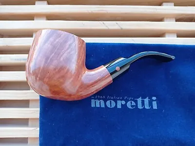 Moretti Bent Big Magnum Briar Pipe Smooth Freehand Handmade Italy Gr.93 Oz.32 • $350