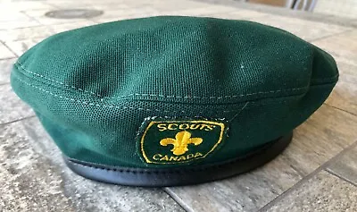 Vintage Boy Scouts Of Canada Official Beret Green Hat Size Medium • $31.99