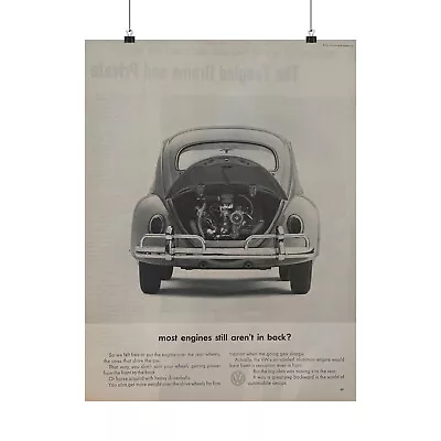 Volkswagen Beetle VW Bug Poster - VW Advertising Ad Print Mid Century Wall Art • $20