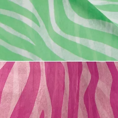 Pink & Green Wrapping Zebra Printed Tissue Paper High Quality Easter • £2.38