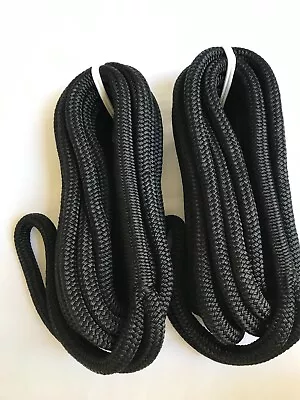 2  3/4 X 40 ' Black   Dock Line Double Braid Nylon  Usa • $99.95