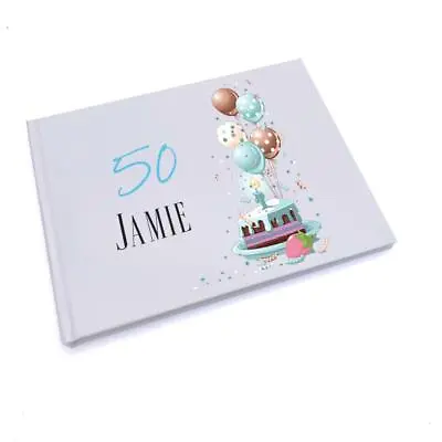 Personalised 50th Birthday Gifts For Him Guest Book GB-85 • £14.99