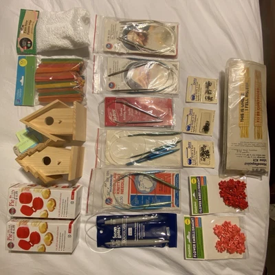 $6.69 • Buy Knitting Needles, Bird Houses, Embellishments, 2 New Pie Pop Makers Large Lot.
