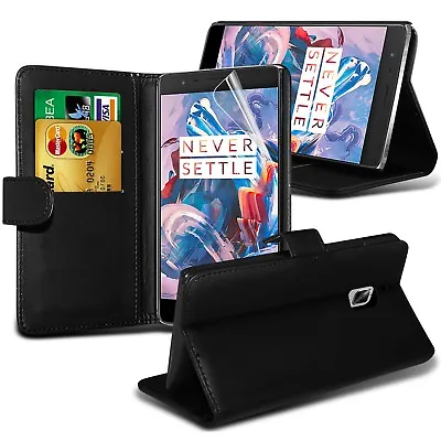 Quality Leather Card Slot Wallet Flip Stand Phone Case Cover Protection✔Black • £5.95