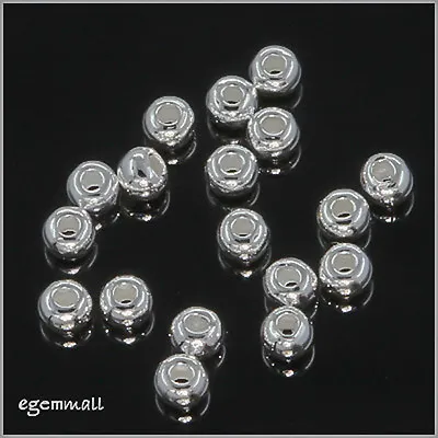 50 Sterling Silver Round Seamless Spacer Crimp Beads 2mm #51026 • $3.60