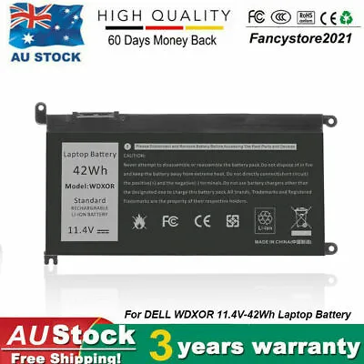 WDX0R 42Wh Battery For DELL Inspiron 15 5567 5568 13 5368 7368 7569 7579 WDXOR • $44.99