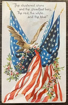 1908 MEMORIAL DAY Postcard Tucks Decoration Day No 107 Flags Eagle Veterans Rose • $16