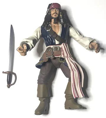 Jack Sparrow 7”Action Figure Pirates Of The Caribbean Zizzle Disney Sword Weapon • £11.99