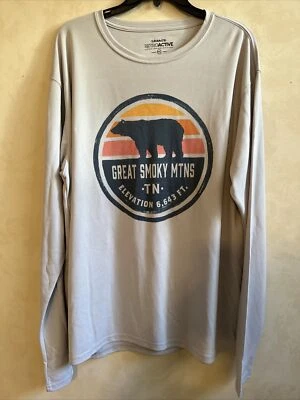 $10 • Buy NEW Great Smoky Mountains Long Sleeve Shirt XXL Legacy Retroactive Gray Athletic