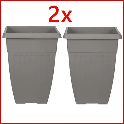 2xTall Planter Plant 42 Cm Pot Flower Indoor Outdoor Garden Patio Home Large • £15.99