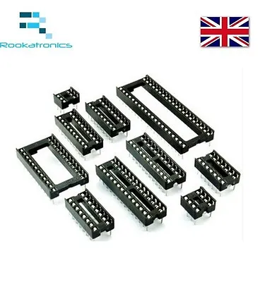 DIL / DIP SIP IC Sockets Adaptor Solder Type 6 8 14 16 18 20 24 28 32 40 Pin  • £6.49