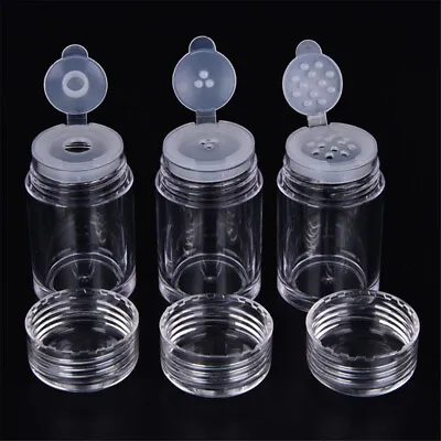 10ml Clear Empty Cosmetic Sifter Loose Powder Jars Container Screw Lid Makeup • £2.70