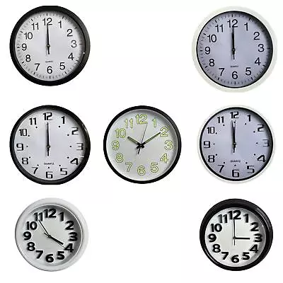 Home Office Wall Clock Silent Non Ticking Kitchen Clocks Quartz Sweep Movement • £6.99