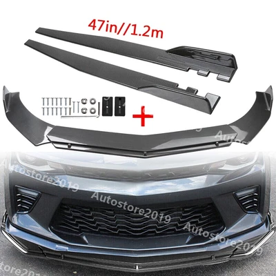 $79.95 • Buy For VW JETTA 2015-23 Front Bumper Lip Spoiler Splitter Body Kit + 47 Side Skirt