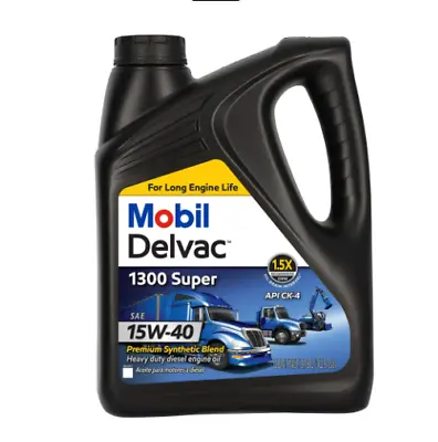 Mobil Delvac 1300 Super Heavy Duty Synthetic Blend Diesel Engine Oil 15W-40 • $23