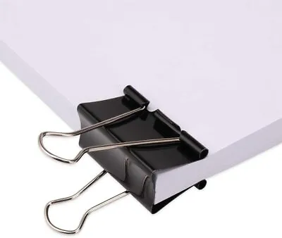 £3.35 • Buy Foldback Clips Metal Paper Binder Grip 32MM Stationery Paper Clamps Office