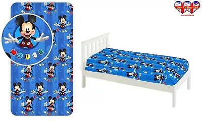 Fitted Sheet Mickey Mouse Single Bed%100 Cotton Official Licensed(200x90x25cm) • £18.99