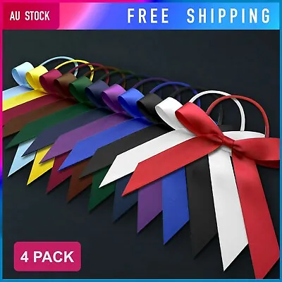 $4.95 • Buy 4pk Bow Hair Ties Hair Accessories Bows School Party Girls 11 Colours