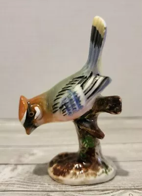 VINTAGE Ucagco Japan 4in Ceramic Waxwing Bird Figurine • $9.99