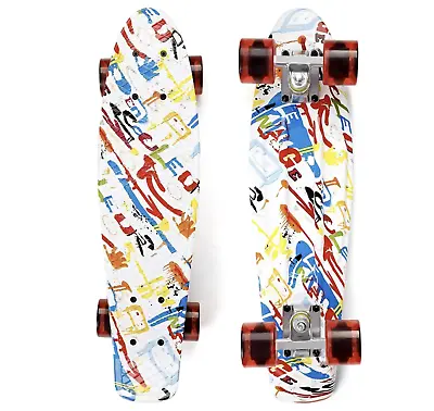 Mini Cruiser Skateboard 21.6  Classic Retro Plastic Cruiser Penny Board Cruiser • $28.88