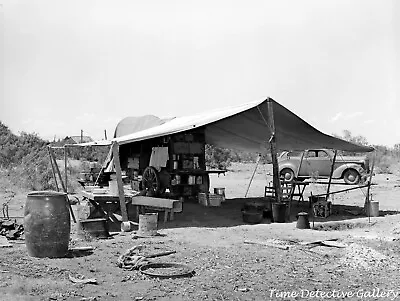 Chuck Wagon Under A Tarp SMS Ranch Spur Texas - 1939 - Vintage Photo Print • $7.50