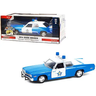 Greenlight 1/24 Scale Model Car 1974 Dodge Monaco Blue And White CPD Hot Pursuit • $45.17