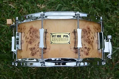 PORK PIE USA MAPPA BURL CLICK MATE 8-PLY MAPLE 14X6.5 SNARE DRUM W/GRUV-X! K48 • $494.96