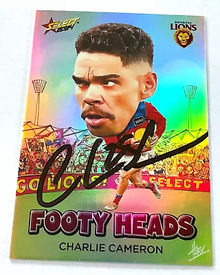 Brisbane Lions Charlie Cameron Signed 2024 Select Footyheads Trading Card • $9.99