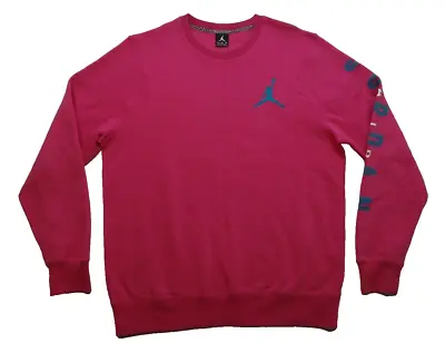 Air Jordan XL Flight Classic FLC Crewneck Sweatshirt VTG Pink 2014 619445-670 • $38.23