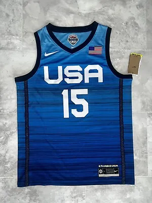 £54.99 • Buy Nike Team USA Basketball Jersey Devin Booker 15 2020 Tokyo Olympics Large NEW
