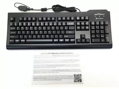 Seal Shield Medical Waterproof Antimicrobial USB Wired Keyboard Black SSKSV207L • $39.99