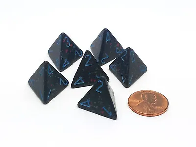 Speckled 18mm 4 Sided D4 Chessex Dice 6 Pieces - Blue Stars • $4.12